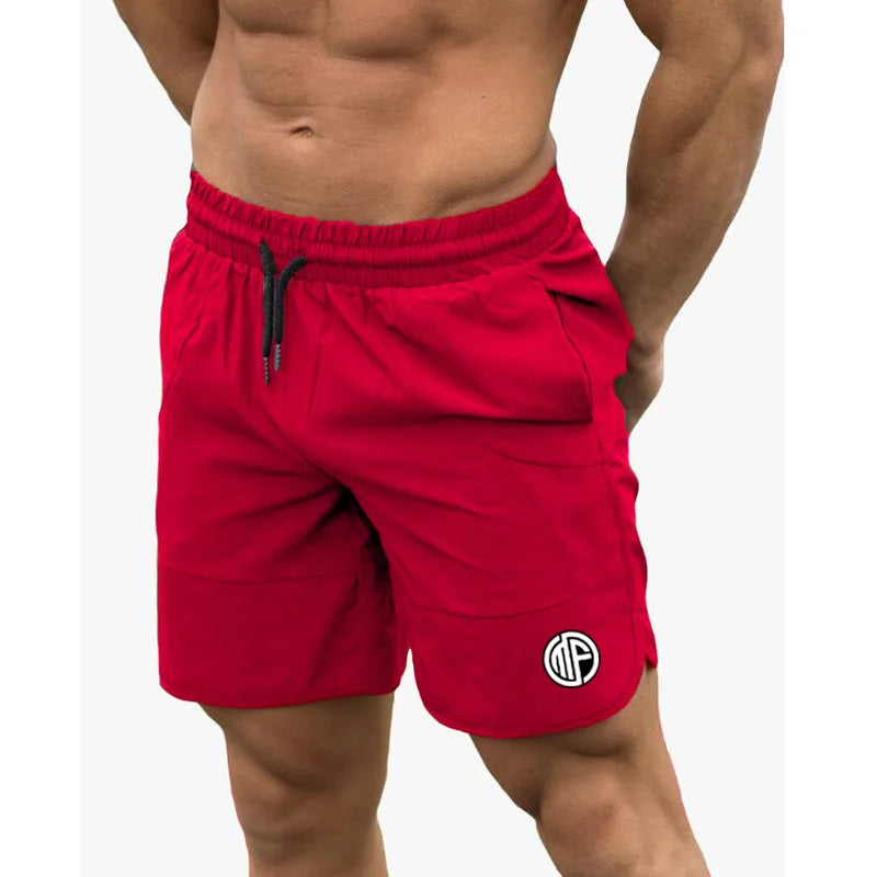 Men Patchwork Running Sports Workout Shorts