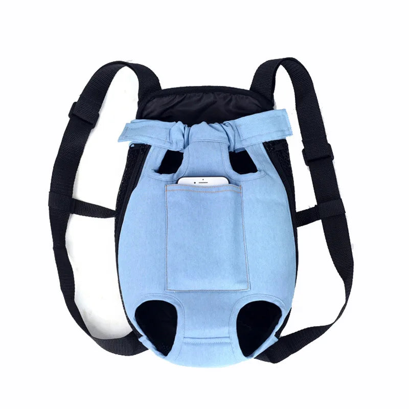 Denim Pet Backpack for outdoor travel