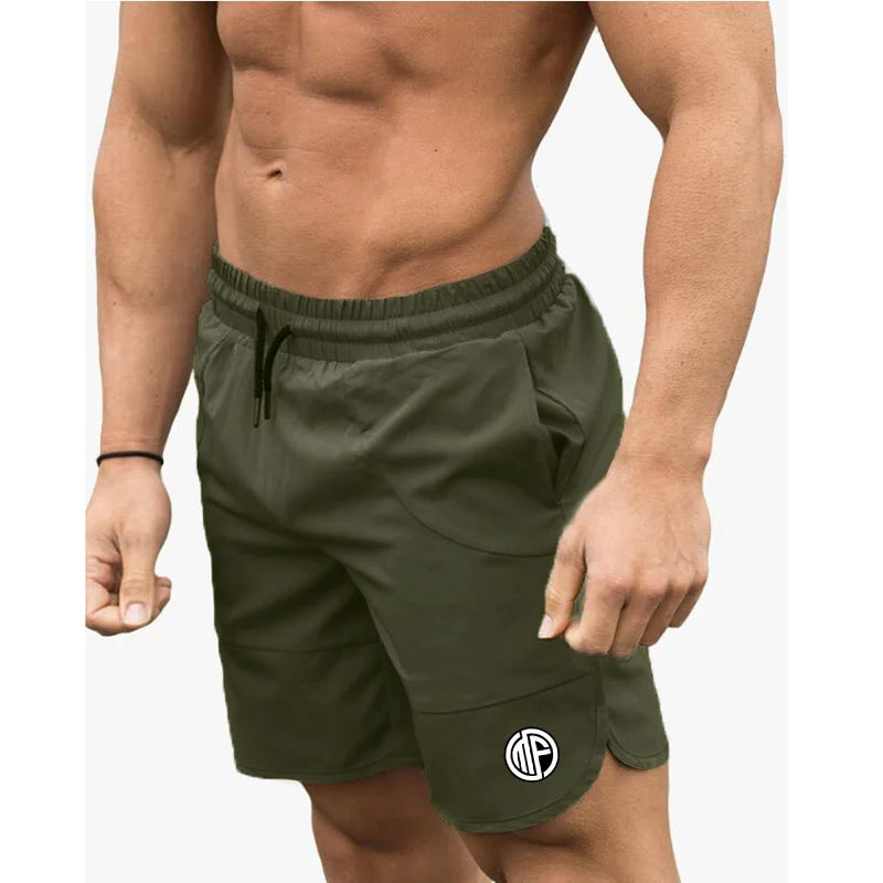 Men Patchwork Running Sports Workout Shorts