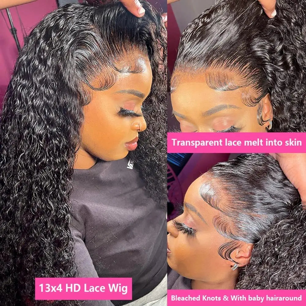 Curly human hair lace frontal wig For Women