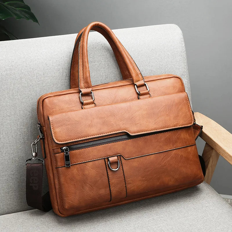 Men Briefcase Classical Retro Leather