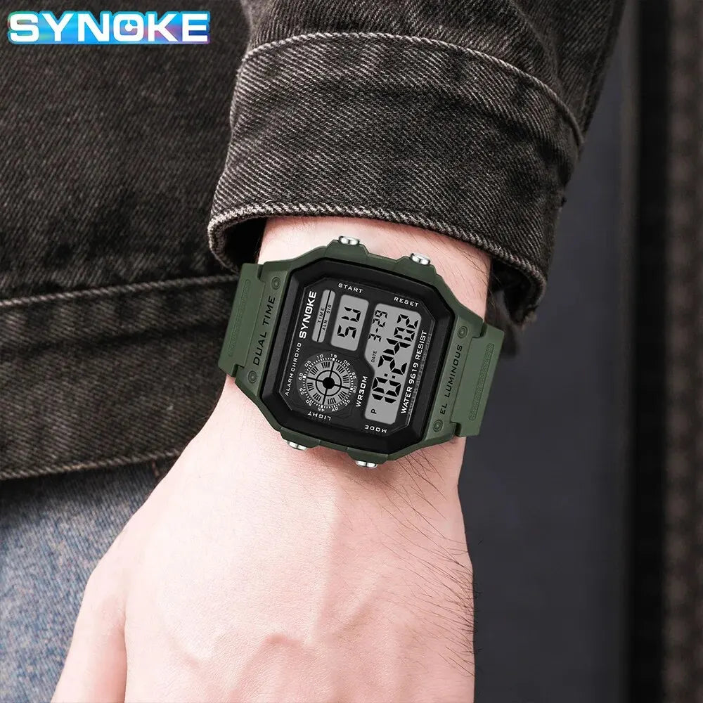 Men Digital waterproof Sports Wristwatch