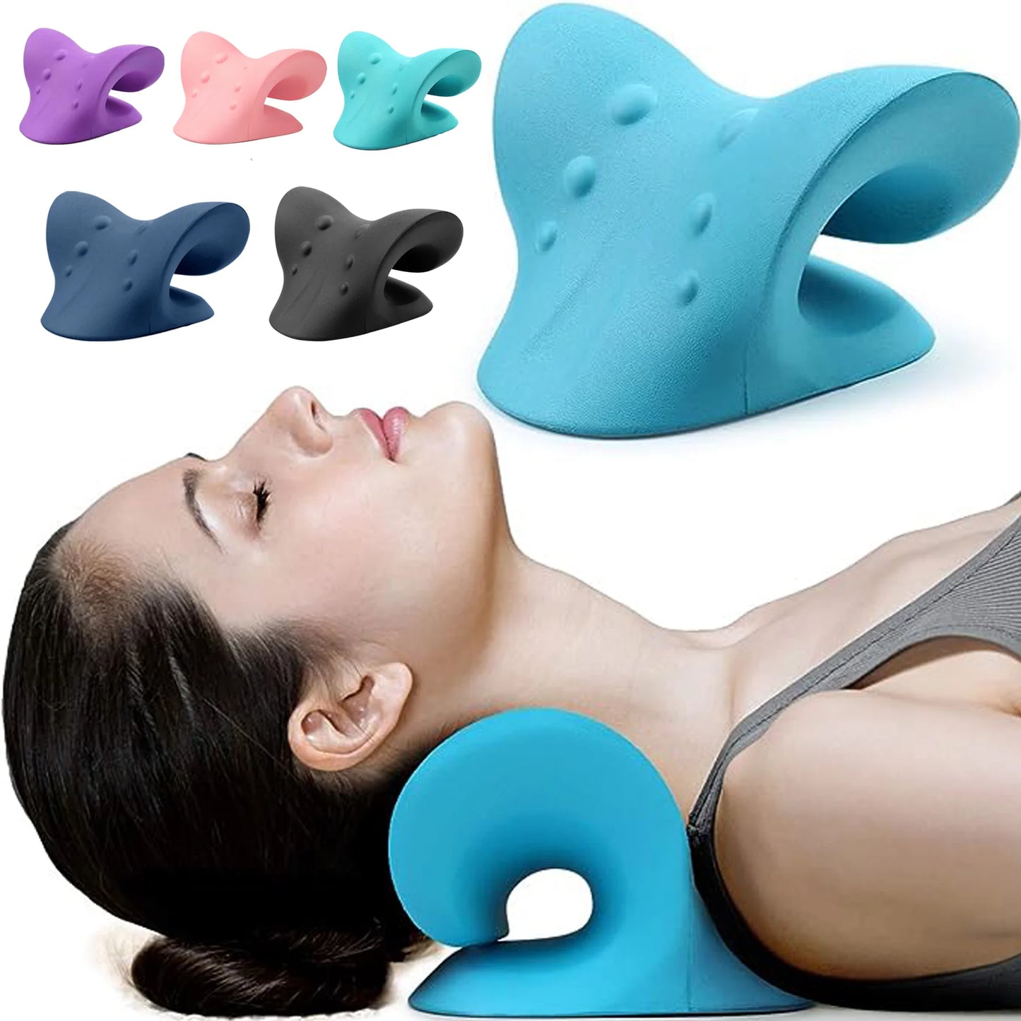 Neck Shoulder Stretcher Massage Pillow for Pain Relief Cervical Spine Alignment - Select-Tips