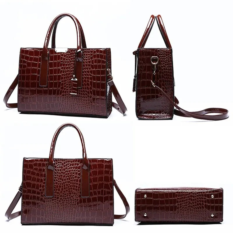 Women Crocodile Stripe Bag