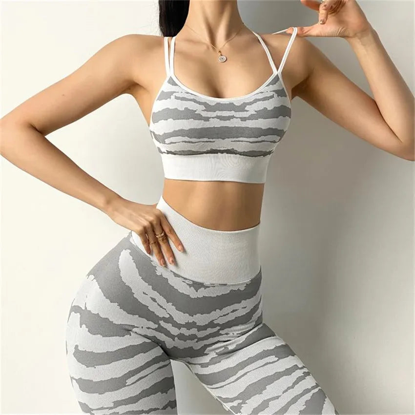 Tiger Set Workout Gym Active Suits