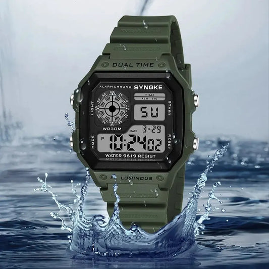 Men Digital waterproof Sports Wristwatch