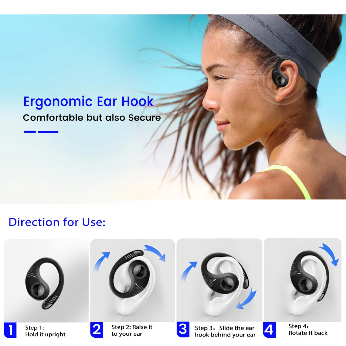 Wireless Open Ear Air Conduction Bass Earphones