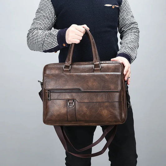 Men Briefcase Classical Retro Leather