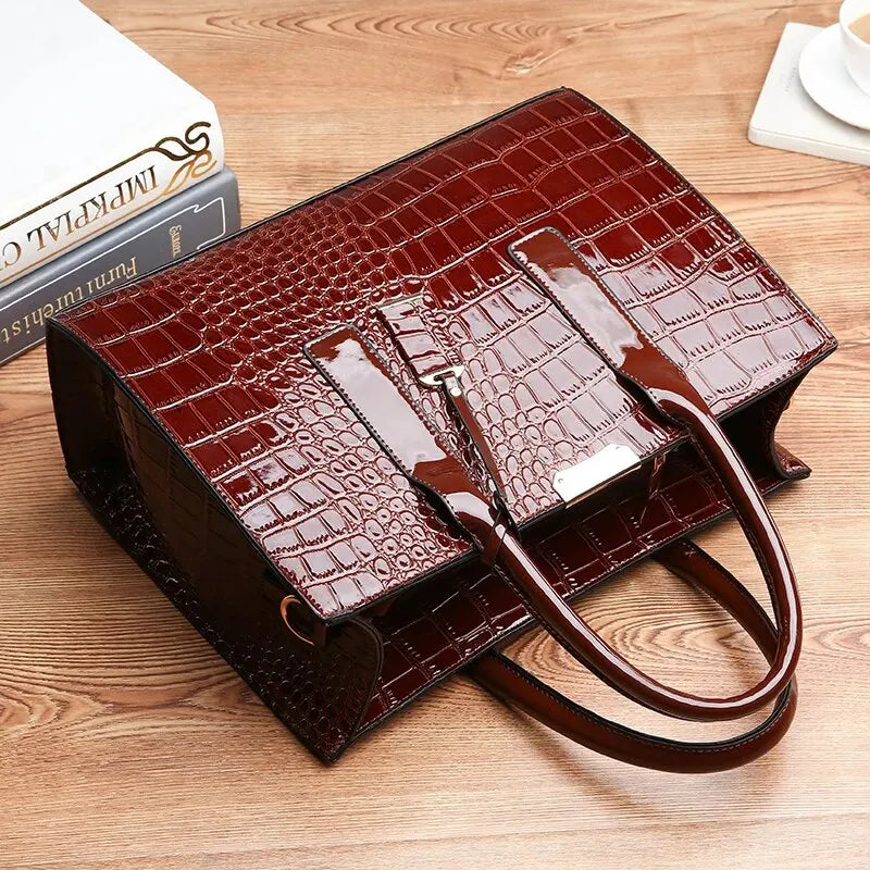 Women Crocodile Stripe Bag