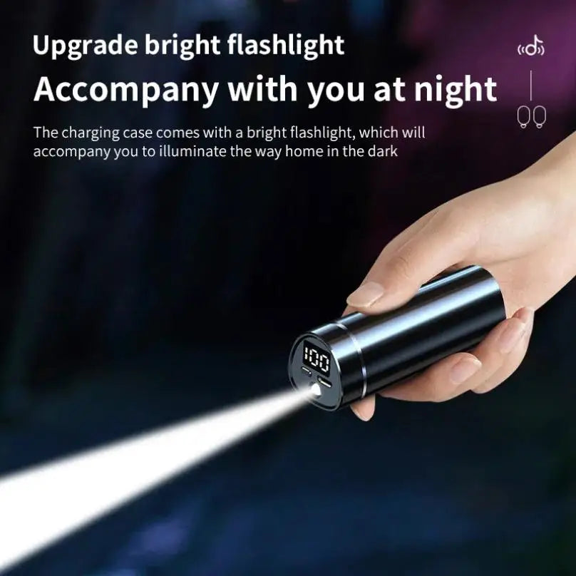 Wirelsss Bluetooth Earphones Flashlight Touch Operation