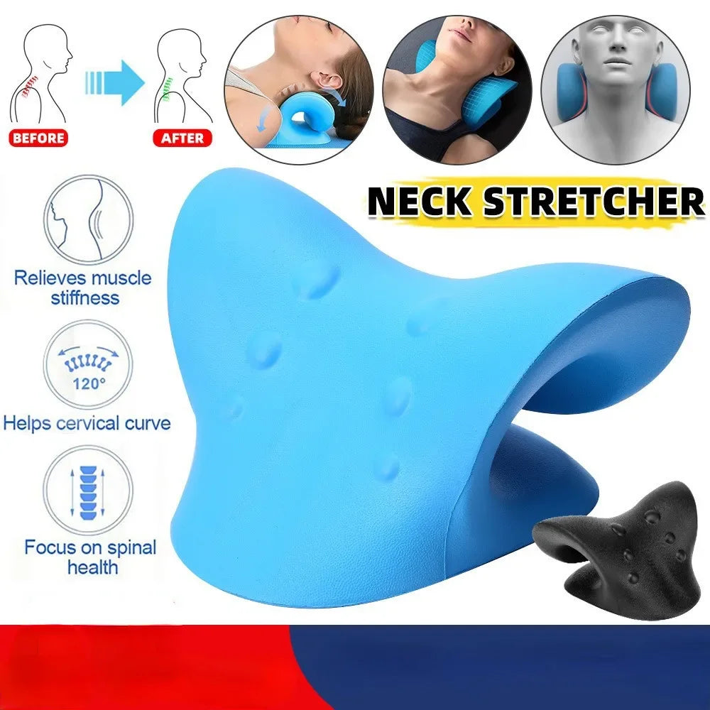 Neck Shoulder Stretcher Massage Pillow for Pain Relief Cervical Spine Alignment - Select-Tips