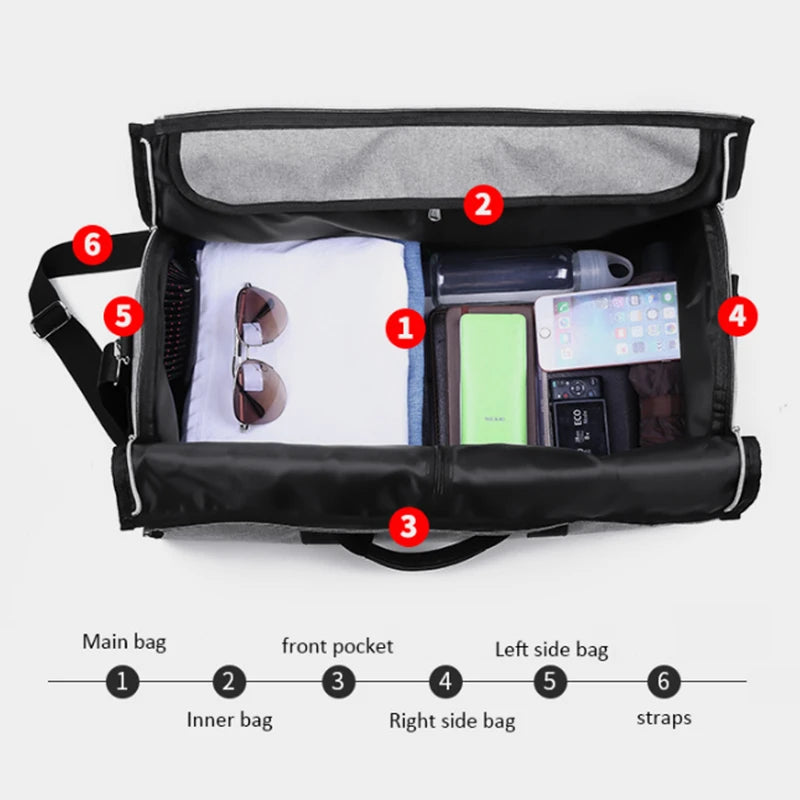 Portable Suit Storage Bag 2 in 1 Business Travel Duffel Bag