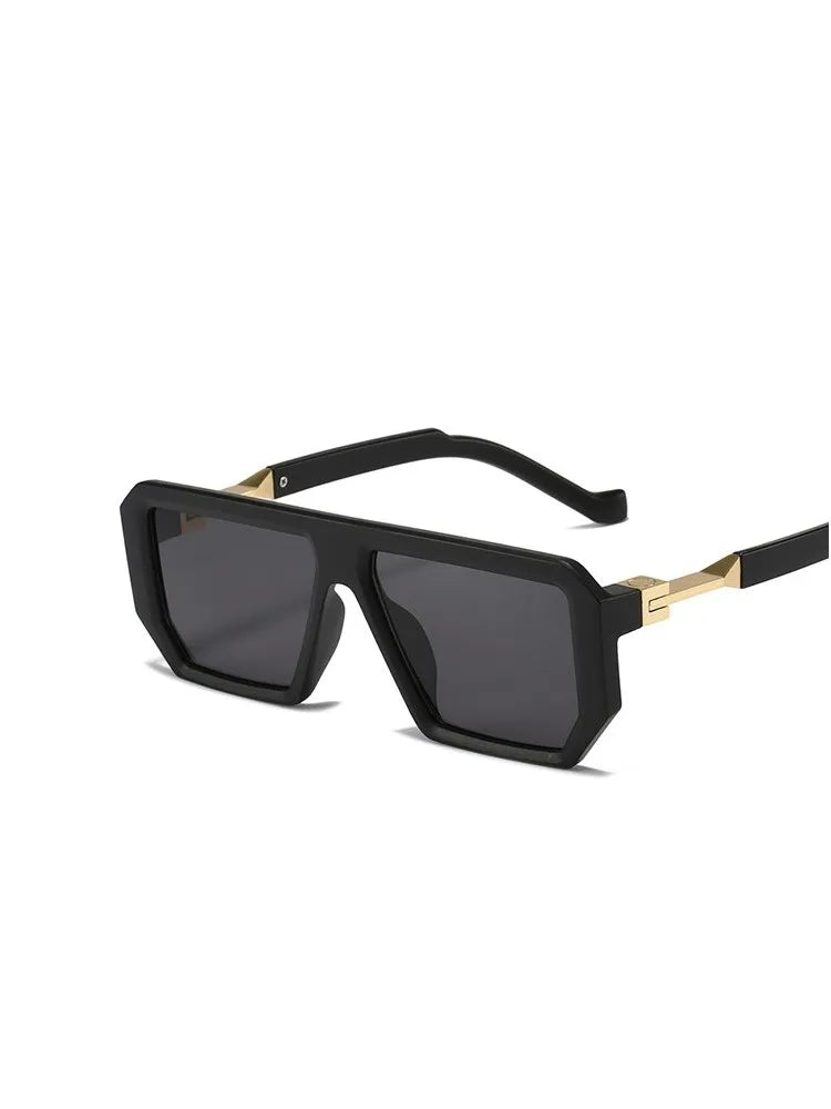 Men UV Classic Geometry Rectangle Eyewear