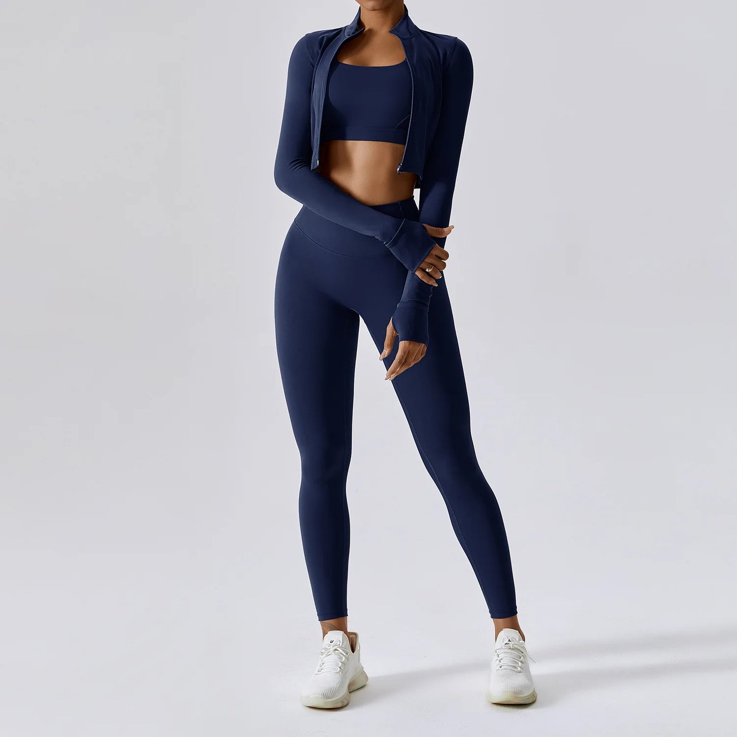 3 Piece Yoga Outfits with Sport Bra,High Waist Shorts and Yoga Leggings