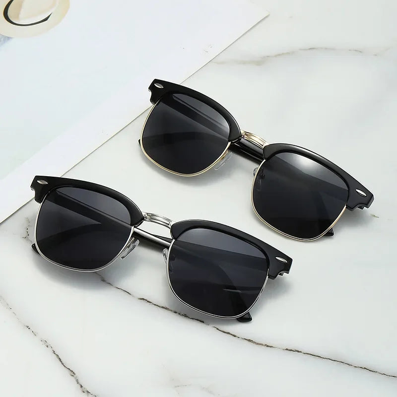 Unisex Classic Half Frame Sunglasses