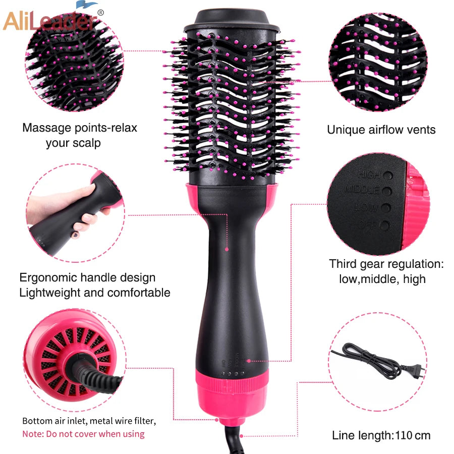 3 In 1 Hair Dryer Hot Air Brush Styler