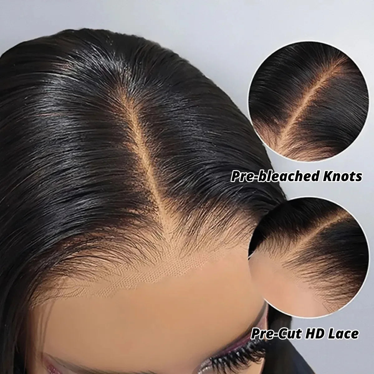 Lace Closure Glueless Human Hair Pre Plucked wig