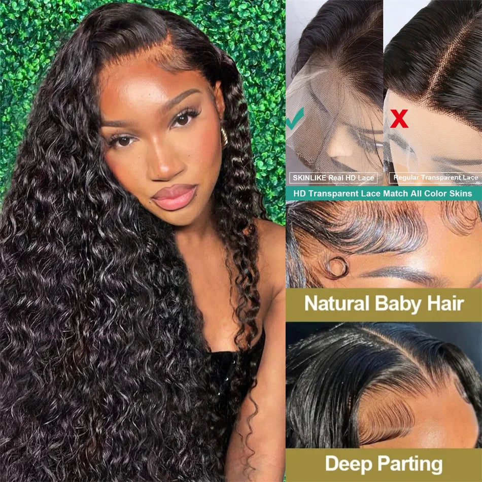 Curly human hair lace frontal wig For Women