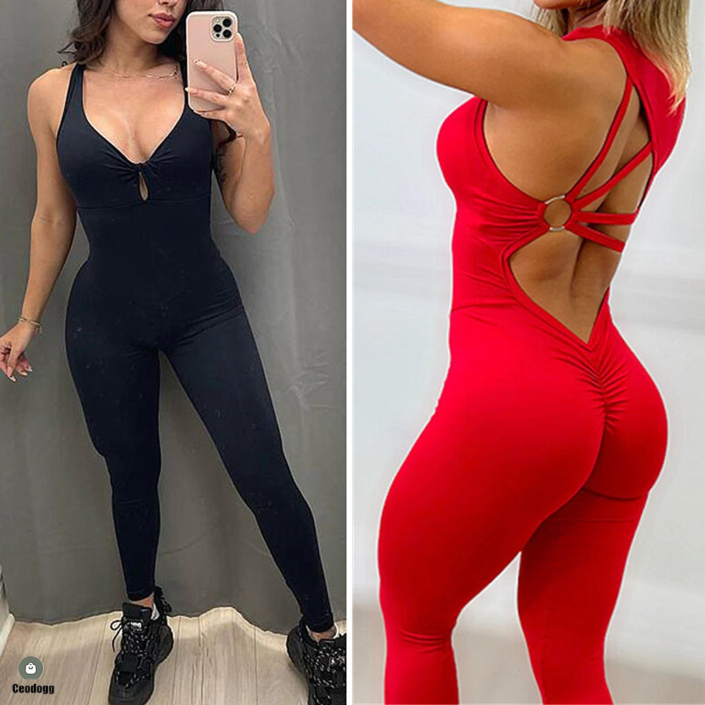 Women One Piece Jumpsuit Fitness Outfits