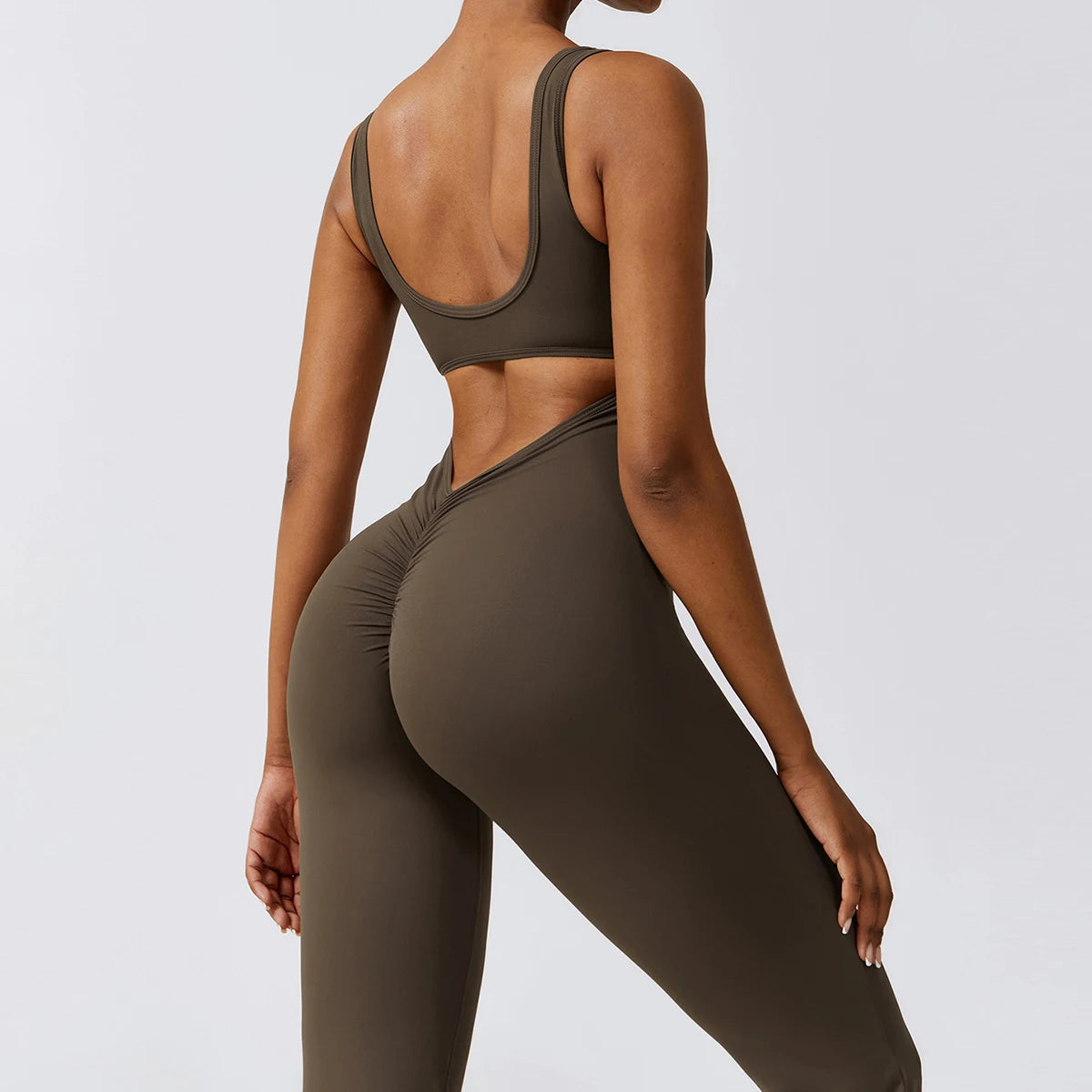 Sexy V Back Jumpsuit Gym Set Women Jumpsuit