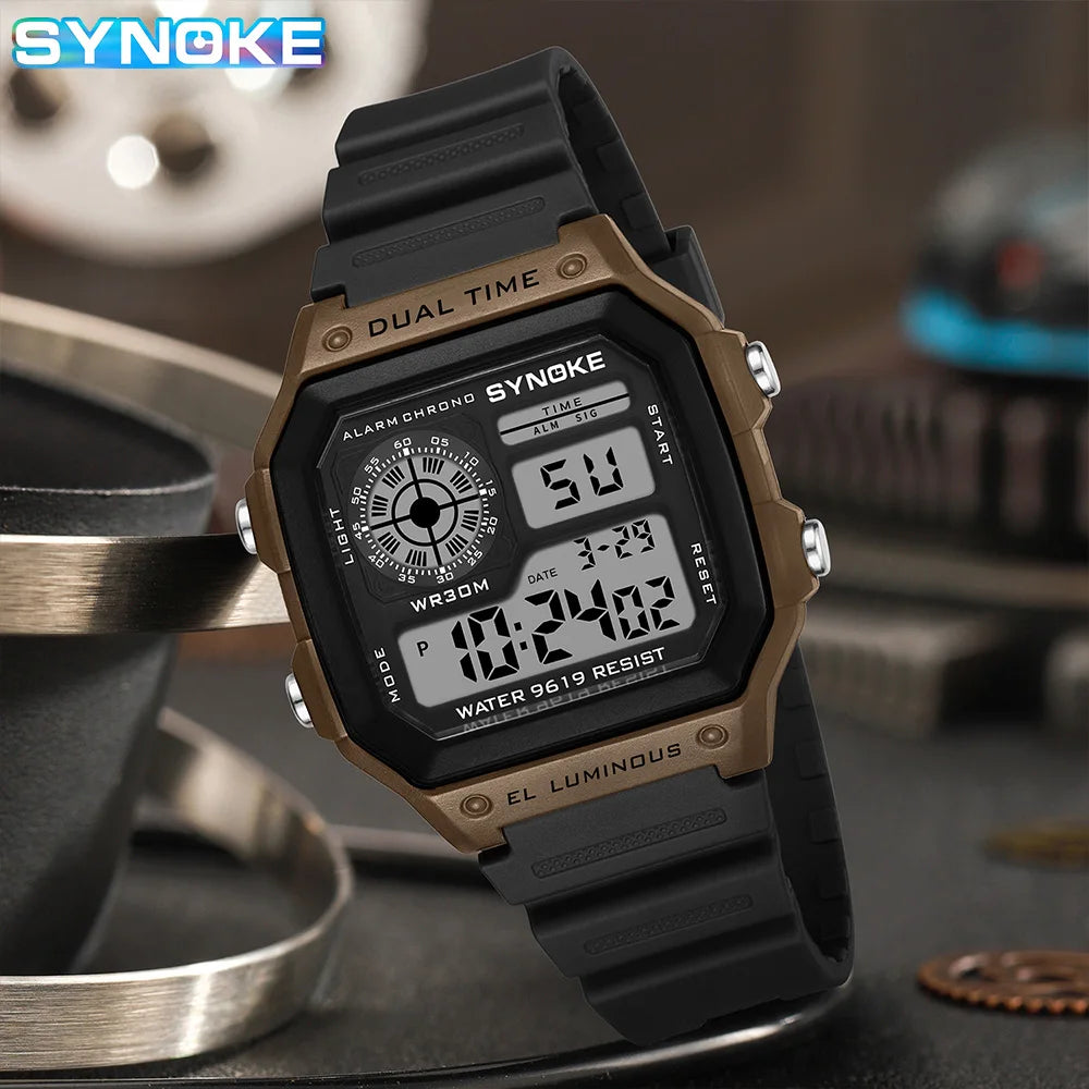 Men Digital waterproof Sports Wristwatch