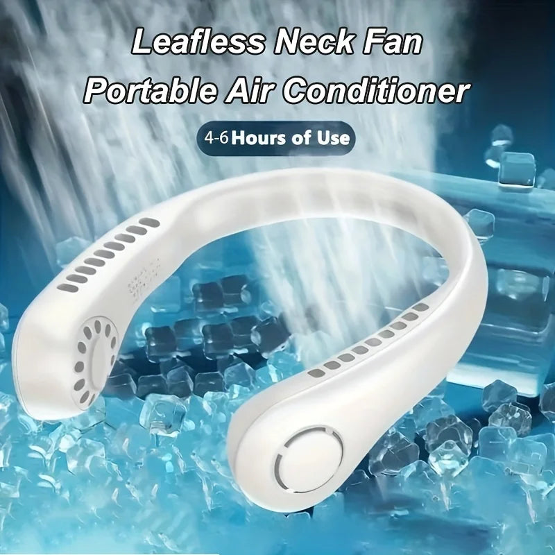 Portable mini Air Cooling Wind Powered Wireless neck Fan - Select-Tips