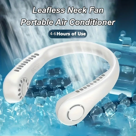 Portable mini Air Cooling Wind Powered Wireless neck Fan - Select-Tips