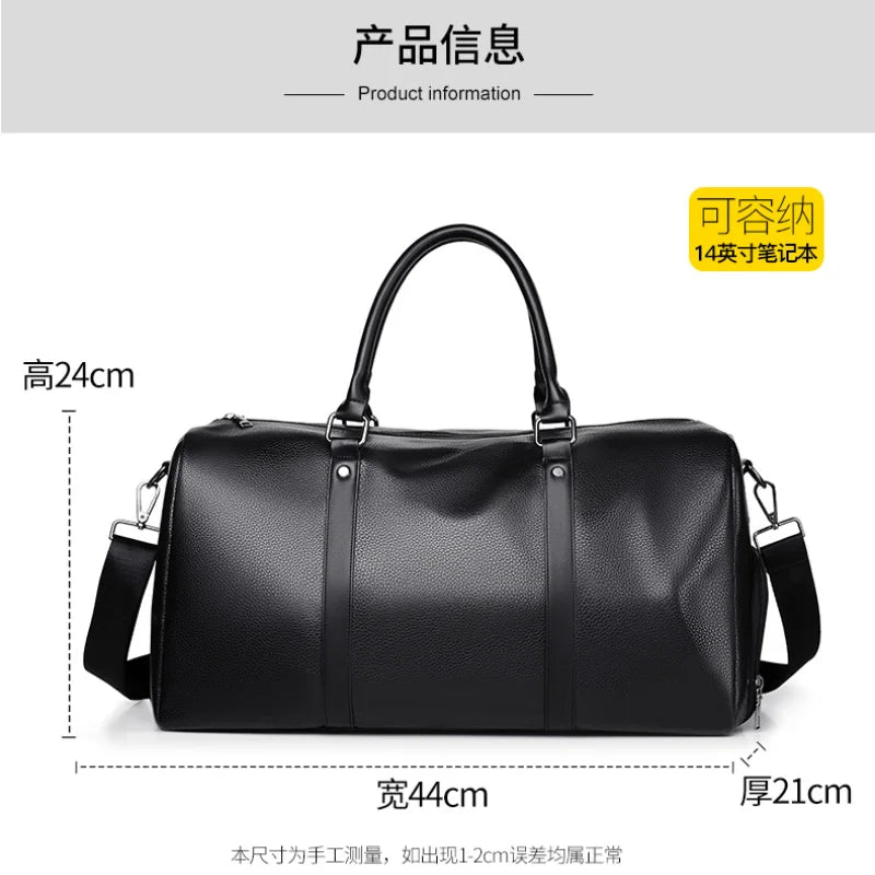 Men Leather Travel Bags  Casual Crossbody Duffel Bags