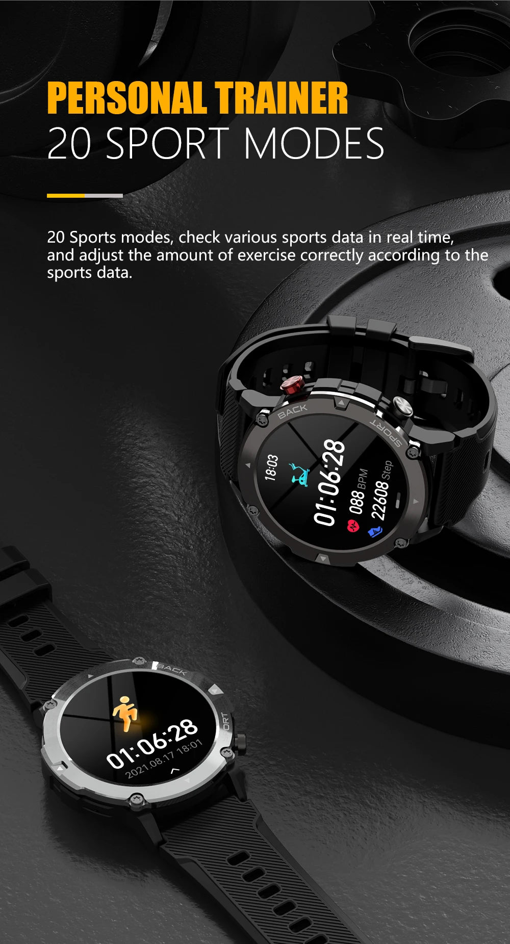 Waterproof Smart Watch Fitness Tracker Outdoor Bluetooth Call